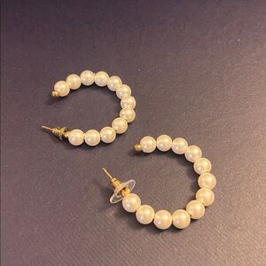 Sweet Pearl Hoop Earrings